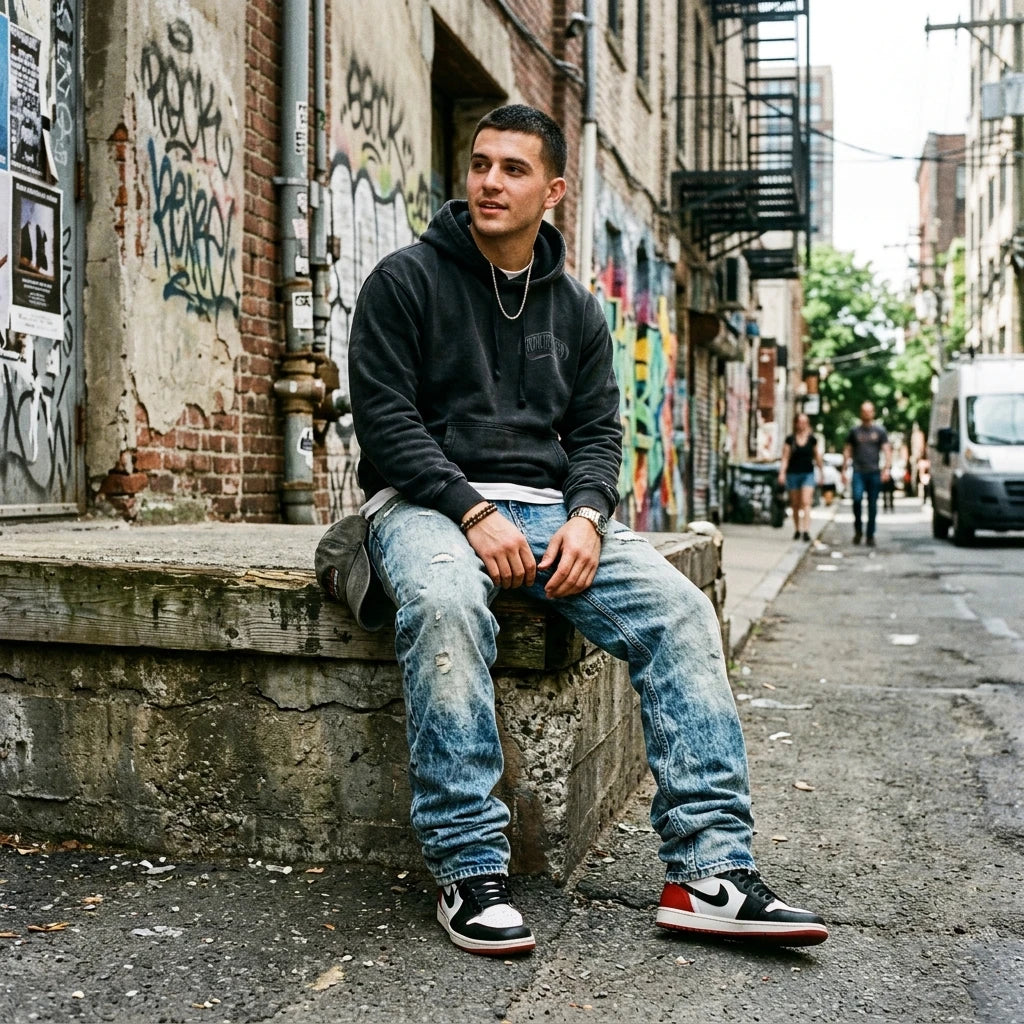 Y2K Wide Leg Baggy Streetwear Jeans - Graphite Grey