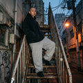 Essential Wide Leg Baggy Sweatpants - Heather Grey